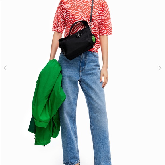 NEW Bimba y Lola Red tiger print linen shorts sleeve sweater S - Picture 6 of 10